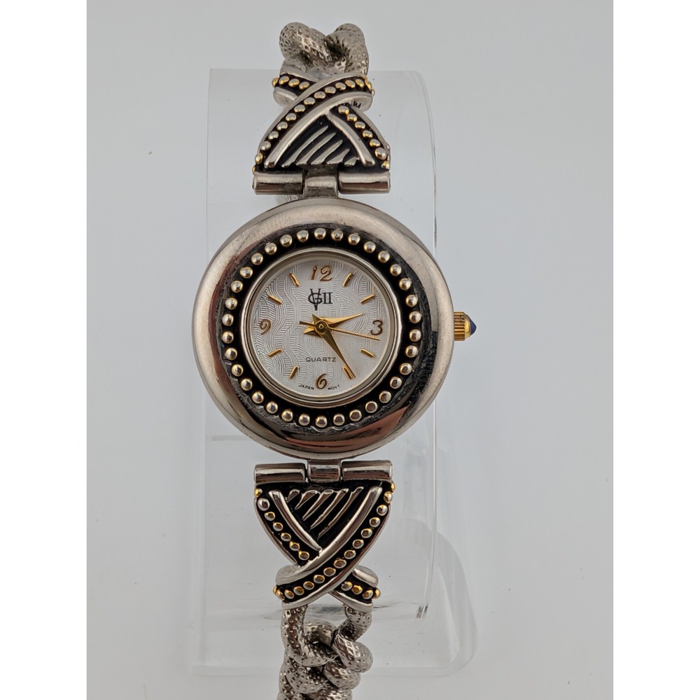 Gloria Vanderbilt Watch Women 27mm Case Silver 6.5" Chain Link Band New Battery